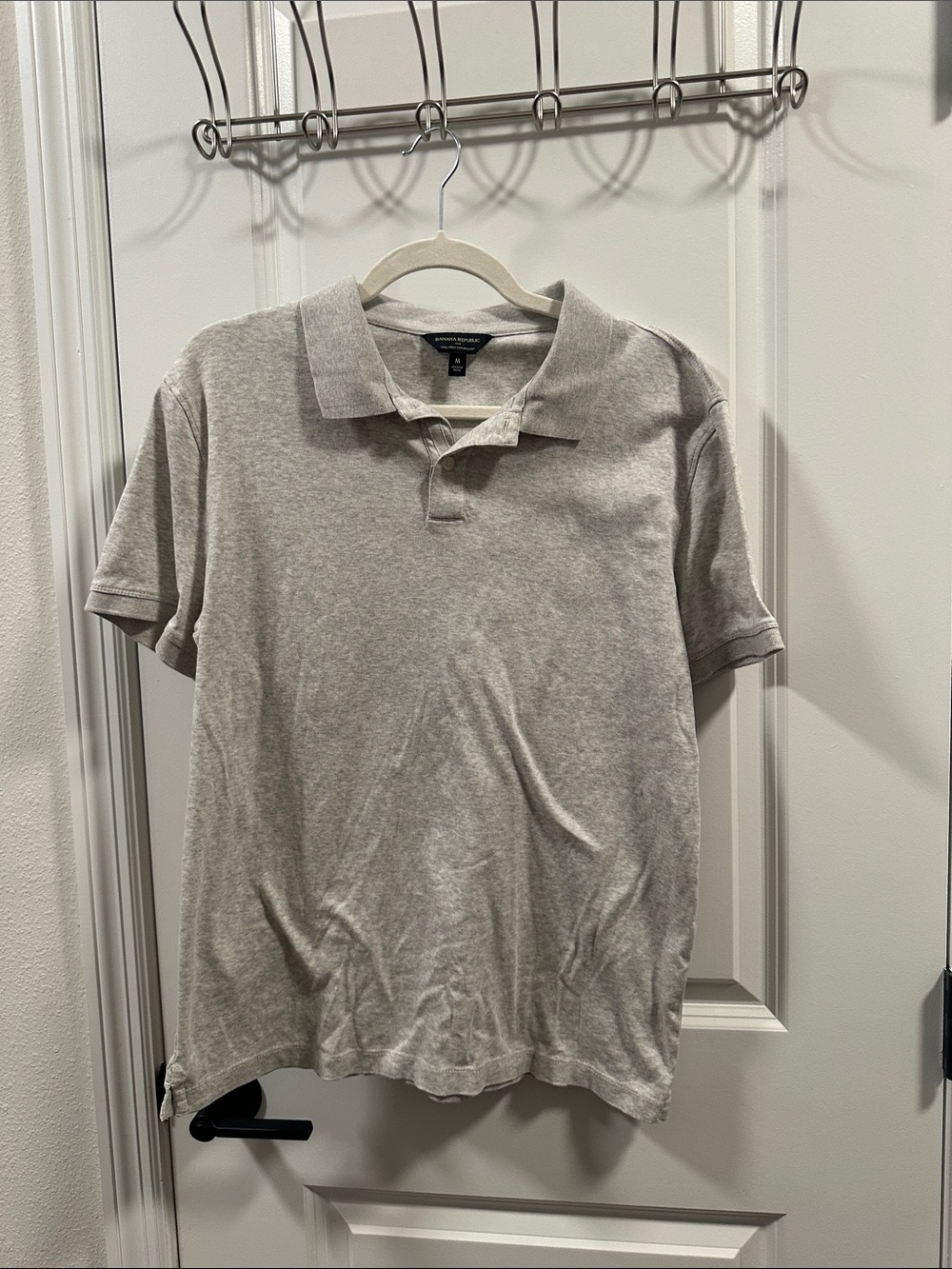Banana republic Men's Polo Shirt in Light Gray